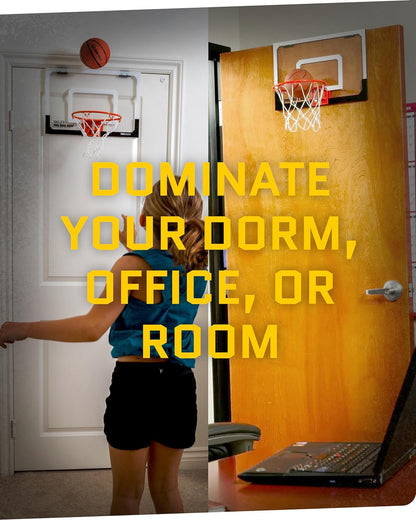 Pro Mini Indoor Basketball Hoop - over the Door – Portable - Great for Home, Dorms, Offices, and Gifts