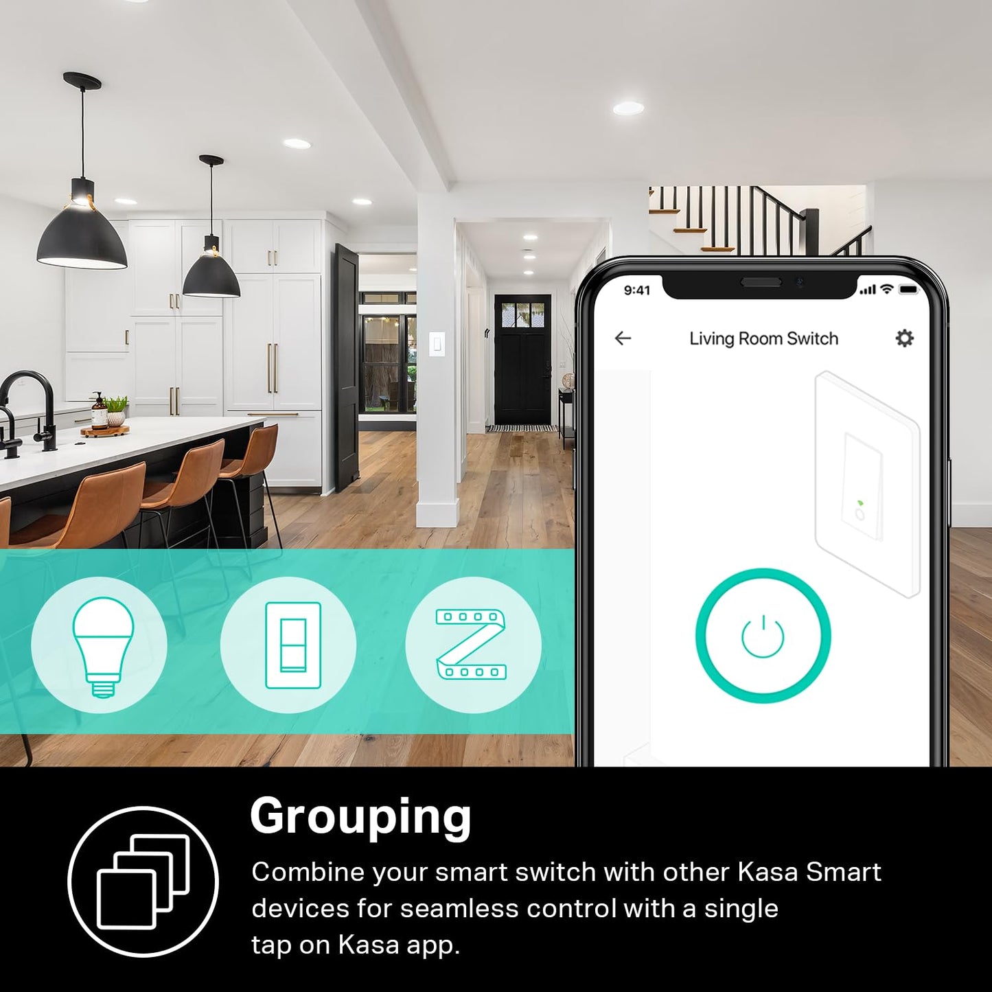 Kasa Smart Light Switch HS200, Single Pole, Needs Neutral Wire, 2.4Ghz Wi-Fi Light Switch Works with Alexa and Google Home, UL Certified, No Hub Required , White, HS200