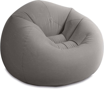 68579EP Beanless Bag Inflatable Lounge Chair: Corduroy Textured Flocking – Durable Vinyl – Folds Compactly – 220Lb Weight Capacity – 45" X 45" X 28"