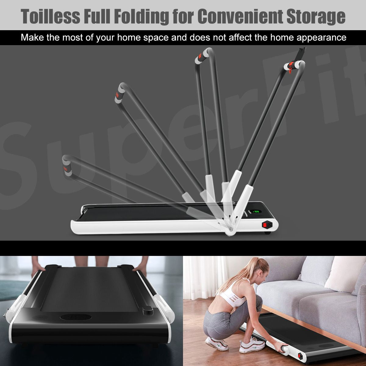 Folding Treadmill with LED Display Bluetooth Speaker