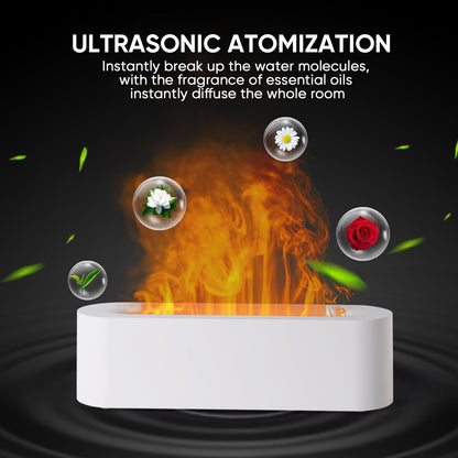 Fireplace Colorful Fire Flame Diffuser, Aromatherapy Essential Oil Diffuser, 150Ml Cool Mist Humidifier, Ultrasonic Fragrance Scent Aroma Diffuser for Home,Bedroom, Timer & Auto-Off (White)