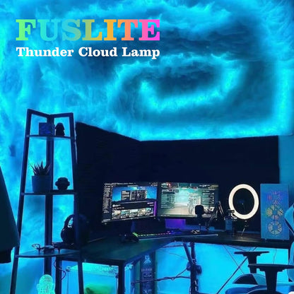 2024 New Cloud Light, 3D Thundercloud LED Light Cotton Lightning Cloud Colorful Atmosphere Night Light, DIY Creative Cloud Lights Gaming Room Garage Club Bar Dj Party Light, 32 Feet