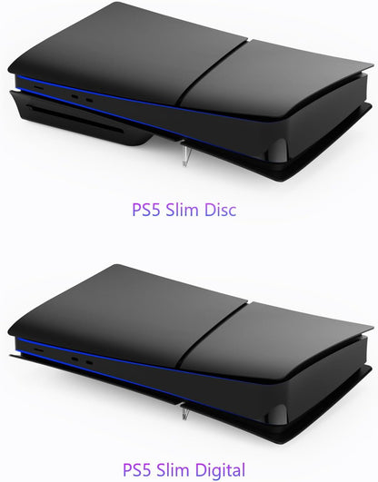 5 in 1 Black Plates for PS5 Slim Disc and Digital Edition, Playstation 5 Slim Cover Accessories Faceplate, Custom Side Face Panel Shell Replacement for Both PS5 Slim Disc and Digital - Matte Black