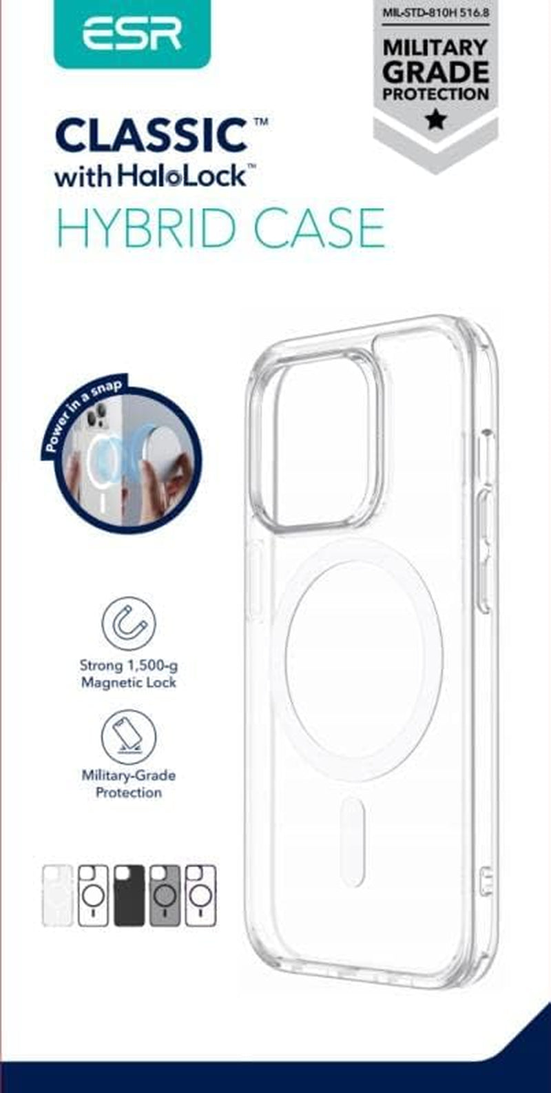 for Iphone 14 Case/Iphone 13 Case, Compatible with Magsafe, Shockproof Military-Grade Protection, Magnetic Phone Case for Iphone 14/13, Classic Hybrid Case (Halolock), Clear