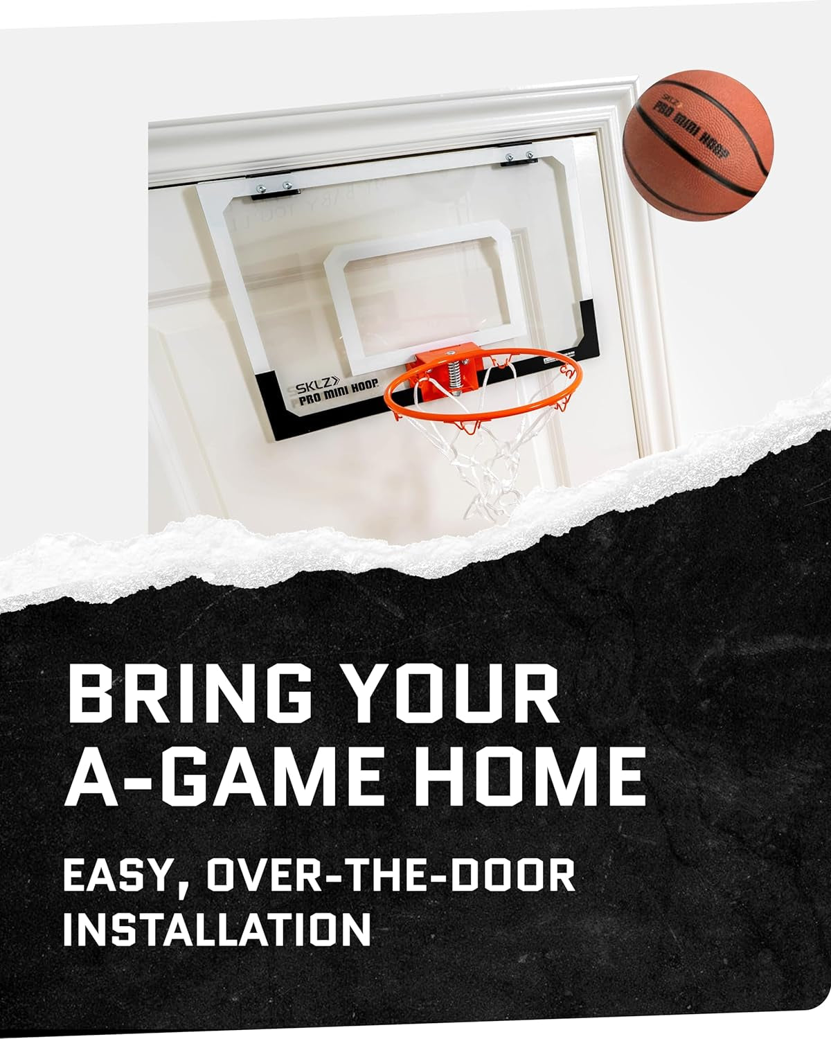 Pro Mini Indoor Basketball Hoop - over the Door – Portable - Great for Home, Dorms, Offices, and Gifts