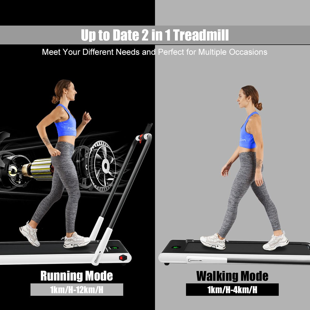 Folding Treadmill with LED Display Bluetooth Speaker