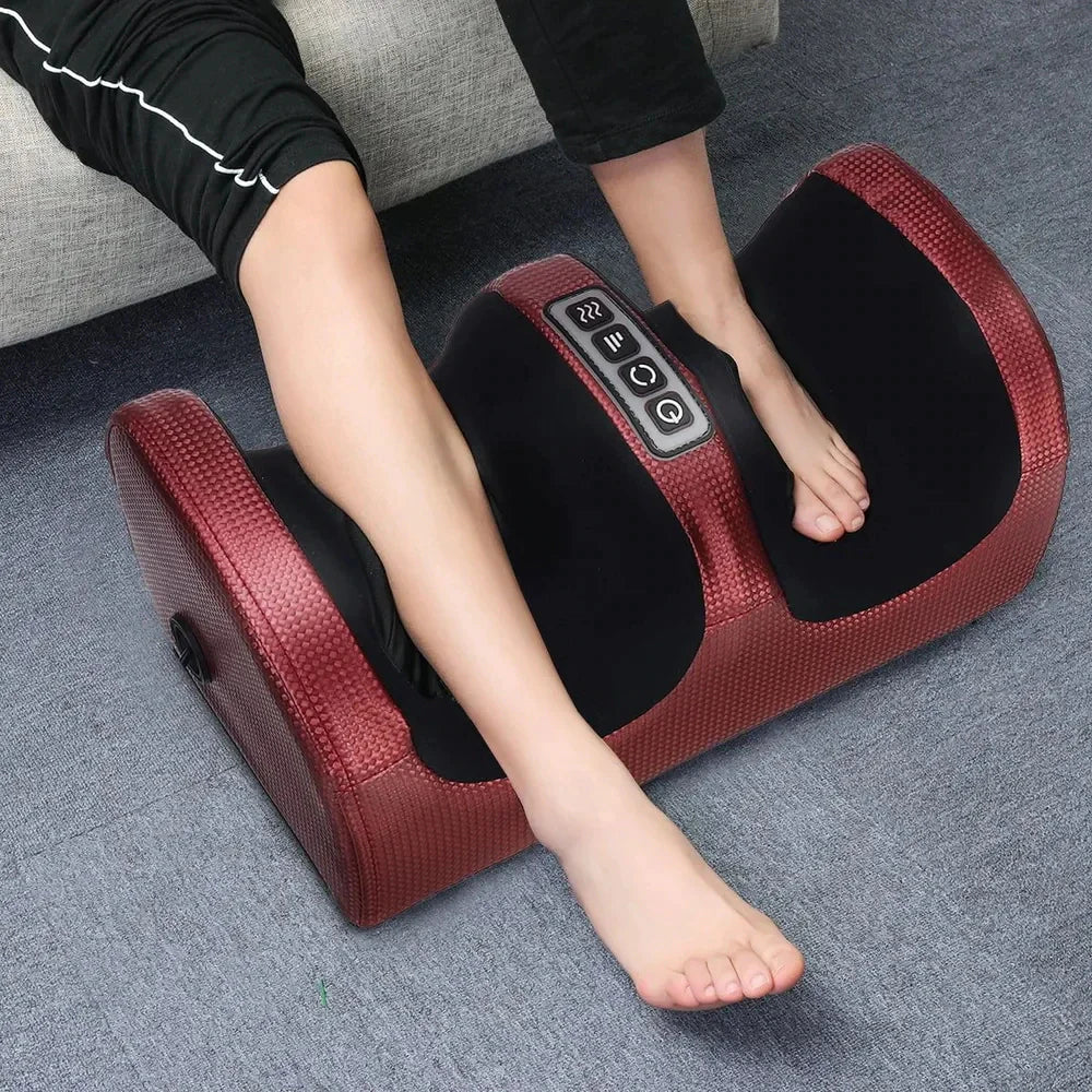 Electric Foot Massager Heating Therapy Hot Compression Shiatsu Kneading Roller Muscle Relaxation Pain Relief Foot Spa Machine