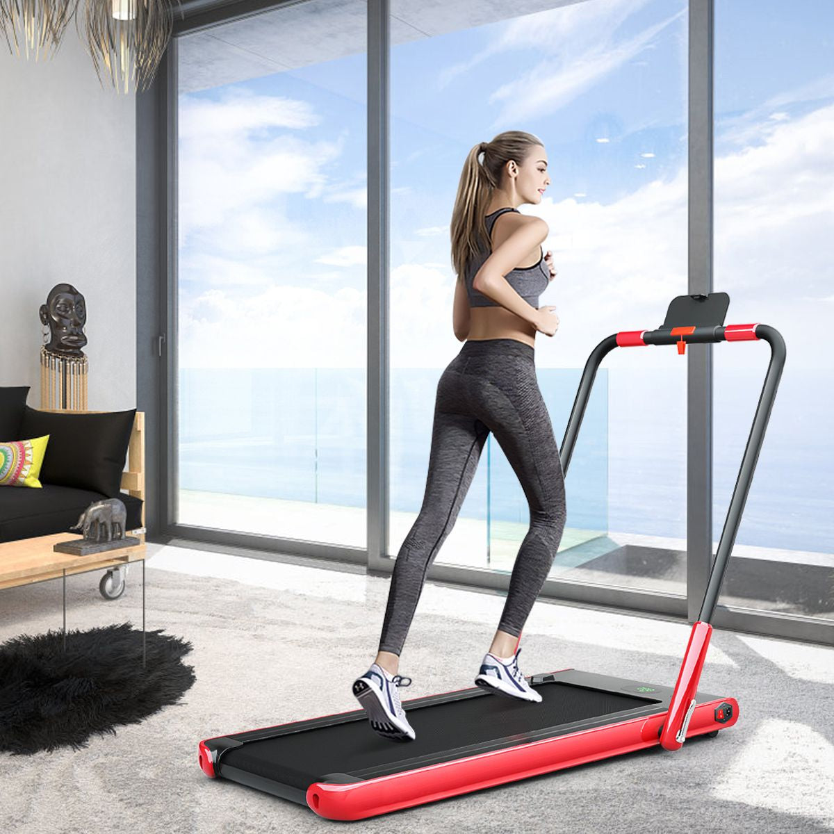 Folding Treadmill with LED Display Bluetooth Speaker